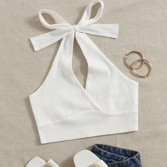 Rib Knit Halter Top - Picture 1 of 4